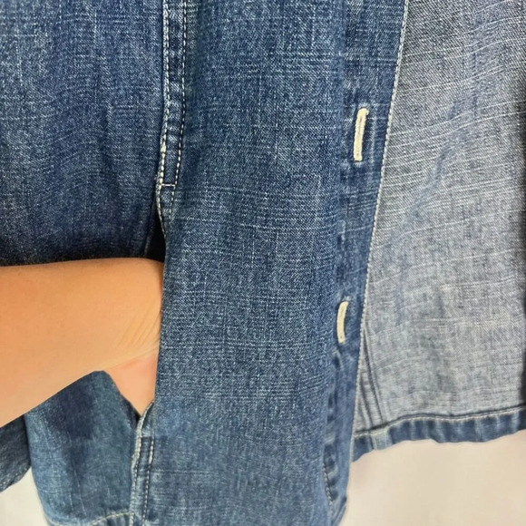 Norton Studios Cotton Denim Button Front Shacket w/ Pockets Size LG - Picture 5 of 11